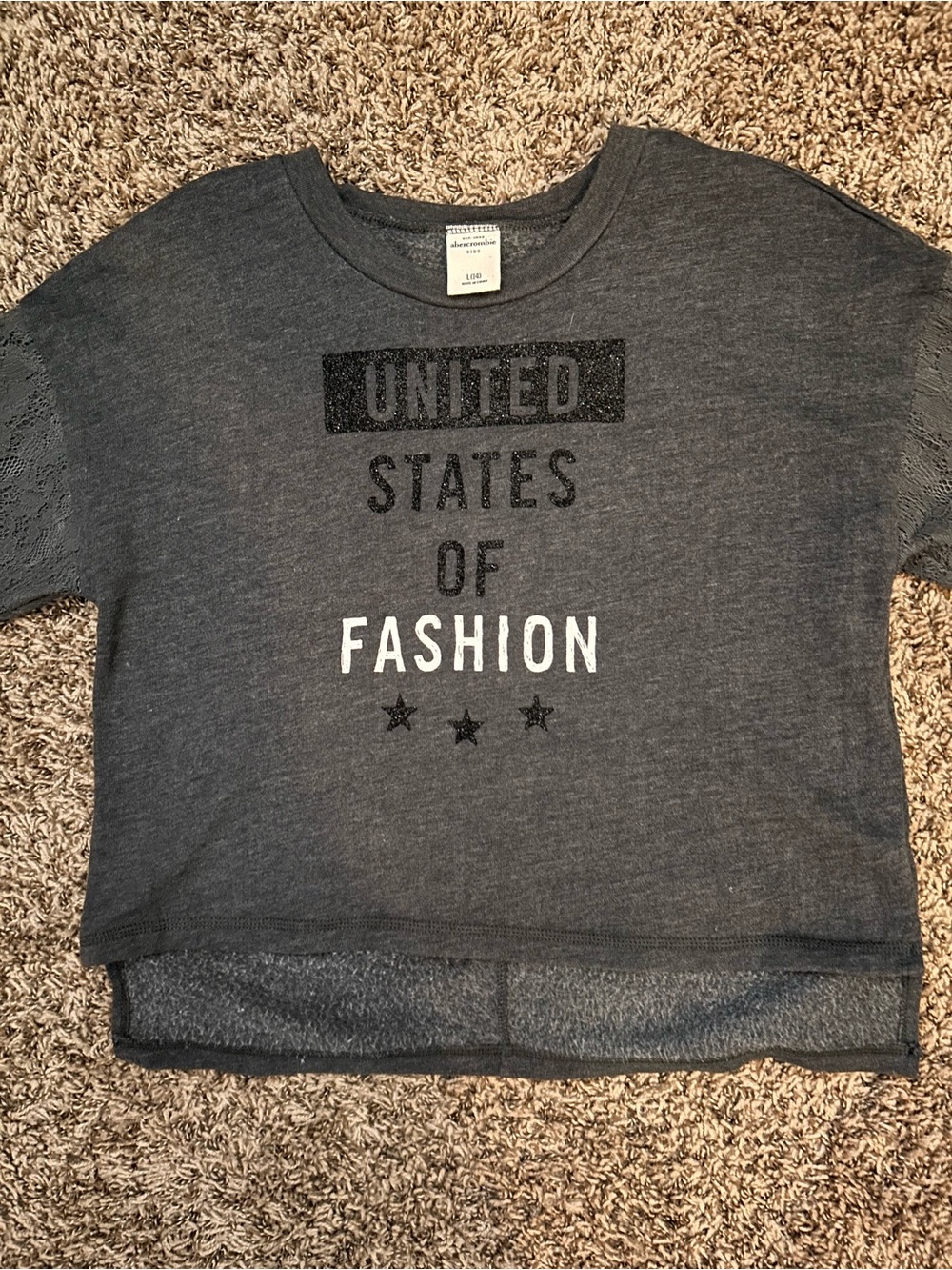 United States of Fashion Girls' Charcoal Abercrombie Kids Shirt
